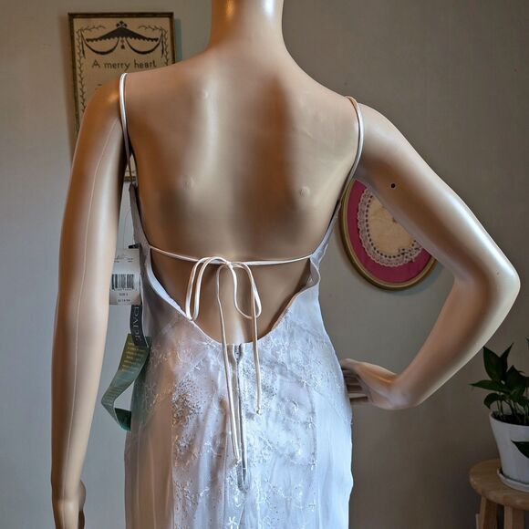 NWT Vintage 90s Y2K Masquerade White Prom Gown Silver Glitter Fairycore Bridal - Picture 13 of 15